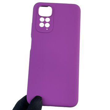 Чохол для Xiaomi Redmi Note 11S силіконовий з мікрофіброю нековзний на сяомі редмі нот 11с фіолетовий 0032693 фото