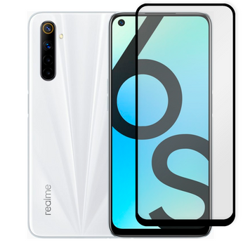 Захисне скло для телефона Realme 6s протиударне повноекранне на реалмі 6с чорне 0038628 фото