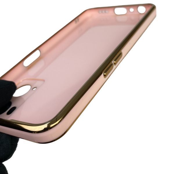 Чохол для OPPO A76 глянцевий із захистом камери із золотою окантовкою на оппо а76 пудровий gs1 0019591 фото