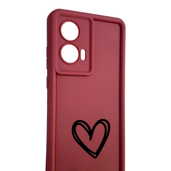Чехол силиконовый Soft Touch с 3D принтом Сердце для Xiaomi Redmi Note 14S бордовый (Полная защита камеры) 0073450 фото