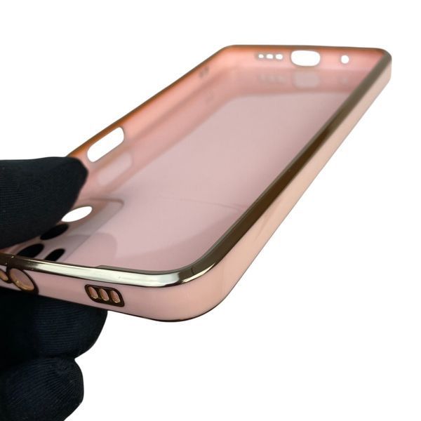 Чехол для Xiaomi Poco M3 с защитой камеры с золотой окантовкой на сяоми поко м3 пудровый gs1 0019886 фото