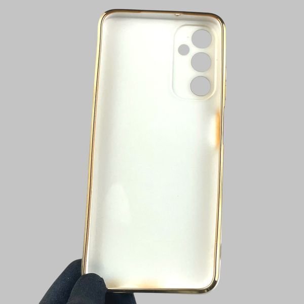 Чохол для Samsung Galaxy A05S (SM-A057) жіночий із золотою окантовкою із захистом камери на самсунг а05с білий 0012199 фото