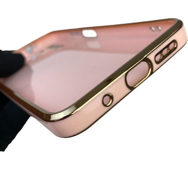 Чехол для Xiaomi Poco M3 с защитой камеры с золотой окантовкой на сяоми поко м3 пудровый gs1 0019886 фото