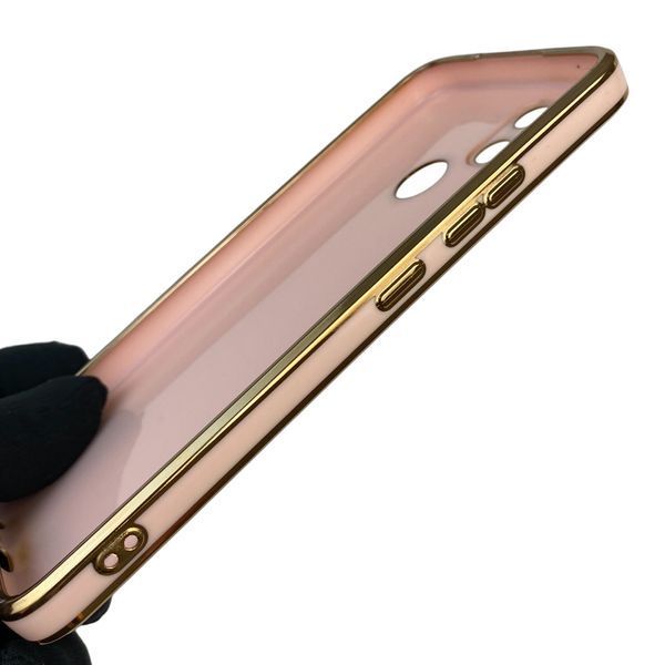 Чехол для Realme C21Y с кольцом MagSafe с золотой окантовкой на реалми с21у пудровый gs1 0022260 фото