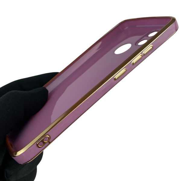 Чехол для Realme C25Y с кольцом-подставкой с золотой окантовкой на реалми с25у черничный gs1 0021040 фото