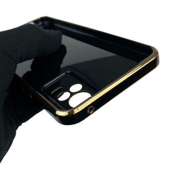 Чохол для Vivo V21E 4G з кільцем MagSafe із золотою окантовкою на віво в21е чорний gs1 0022490 фото