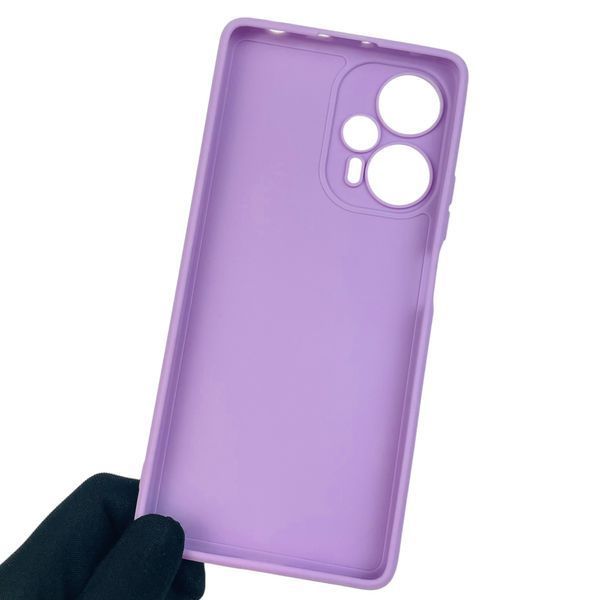 Чохол для Xiaomi POCO F5 однотонний з квадратними гранями із захистом камери на сяомі поко ф5 бузковий 0001202 фото