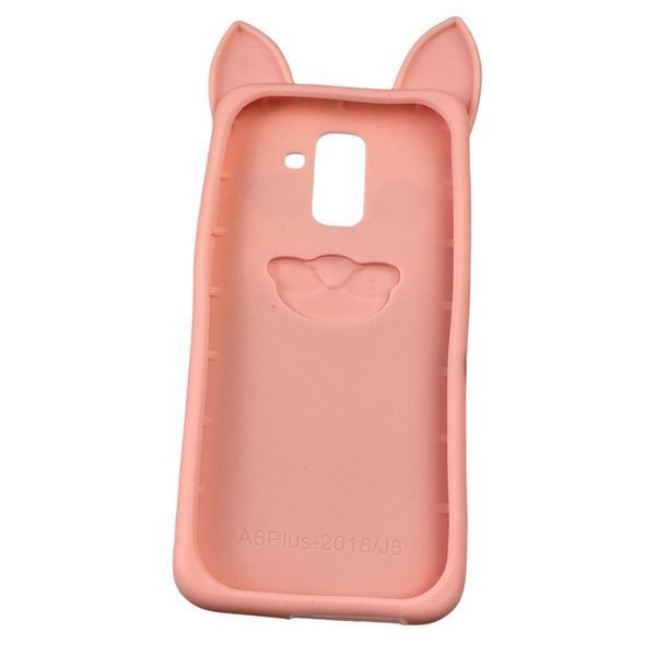 Чехол для Samsung Galaxy J8 2018 (SM-J810F) детский с котиком на самсунг гелакси дж8 розовый 0012237 фото