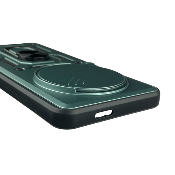 Чохол для Tecno Spark 30 (KL6) броньований з кільцем-тримачем підставкою зі шторкою на техно спарк 30 зелений rg1 0015830 фото