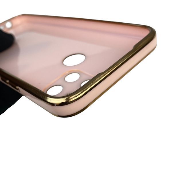Чехол для Realme C21Y с кольцом MagSafe с золотой окантовкой на реалми с21у пудровый gs1 0022260 фото