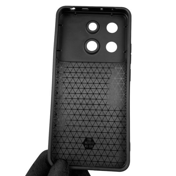 Чехол для Xiaomi Redmi Note 13 4G бронированный мужской с кольцом со шторкой на редми нот 13 4г чёрный 0002446 фото