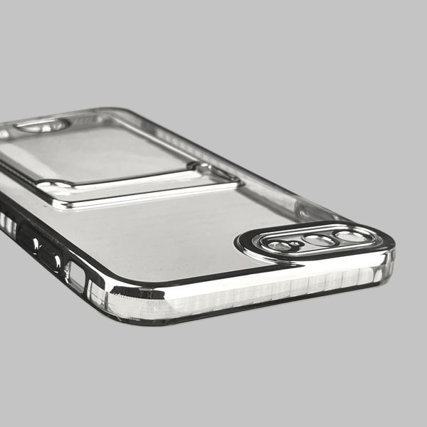 Чохол для Apple iPhone 8 Plus зі срібною окантовкою з кишенькою для карток на айфон 8 плюс срібний 0013189 фото
