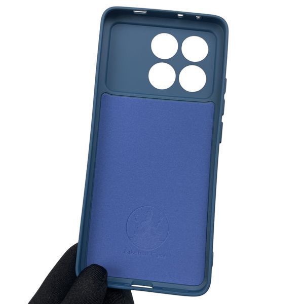Чехол для Xiaomi Poco X6 Pro матовый с микрофиброй с защитой камеры на сяоми поко х6 про синий 0002212 фото