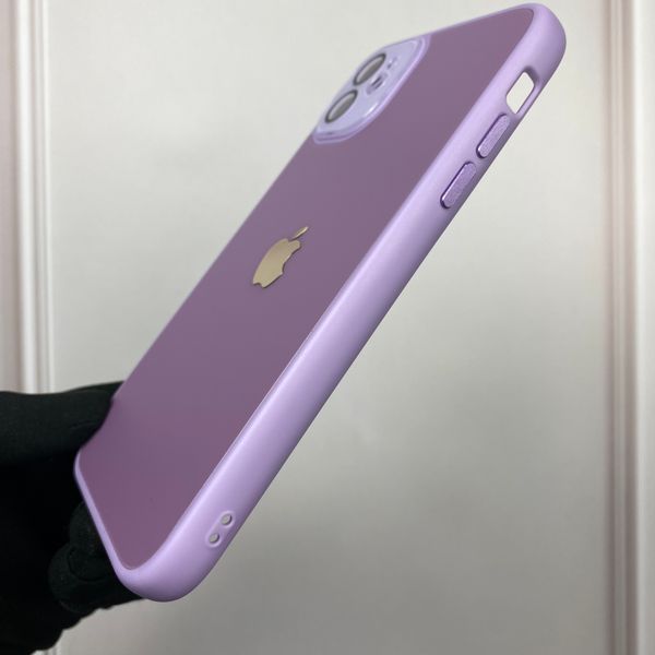 Чехол для Apple iPhone 11 TPU с закалённым стеклом с микрофиброй с защитой камеры на айфон 11 сиреневый 0000247 фото