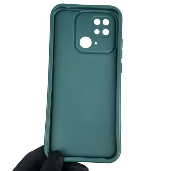 Чехол силиконовый оригинальный Soft Touch с 3D принтом смешного теда мишки для Xiaomi Poco C40 темно-зеленый (Полная защита камеры) 0048837 фото