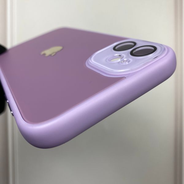 Чехол для Apple iPhone 11 TPU с закалённым стеклом с микрофиброй с защитой камеры на айфон 11 сиреневый 0000247 фото