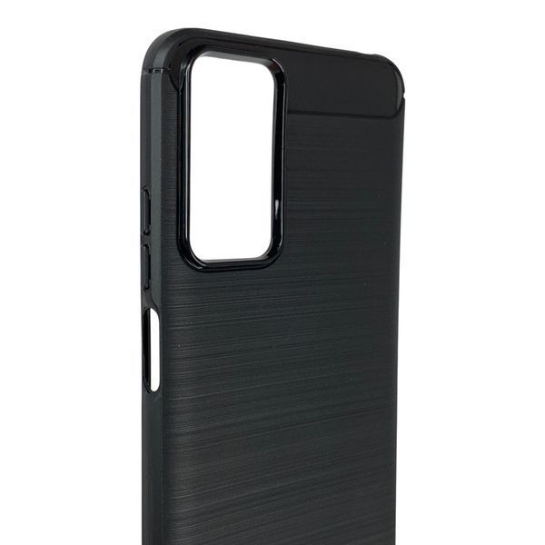 Чохол для телефона Xiaomi Redmi Note 11 4G карбоновий протиударний з високими бортами чорний 0052365 фото