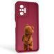 Чехол силиконовый Soft Touch с 3D принтом смешного теда мишки для Xiaomi Redmi Note 10 Pro 4G бордовый (Полная защита камеры) 0049255 фото 1