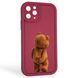 Чехол силиконовый оригинальный Soft Touch с 3D принтом смешного теда мишки для Apple iPhone 11 Pro бордовый (Полная защита камеры) 0048384 фото 1