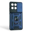 Чехол со шторкой камеры для Motorola G86 Power 5G синий (противоударный, кольцо в авто) 0059856 фото