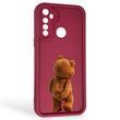 Чехол силиконовый Soft Touch с 3D принтом смешного теда мишки для Realme C3 бордовый (Полная защита камеры) 0049311 фото