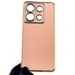 Чохол для Xiaomi POCO X6 глянсовий із золотою окантовкою із захистом камери на сяомі поко х6 рожевий пудровий 0008388 фото