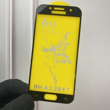 Захисне скло для телефону Samsung Galaxy A3 2017 SM-A320 протиударне повноекранне на самсунг а3 2017 а320 чорне 0000652 фото