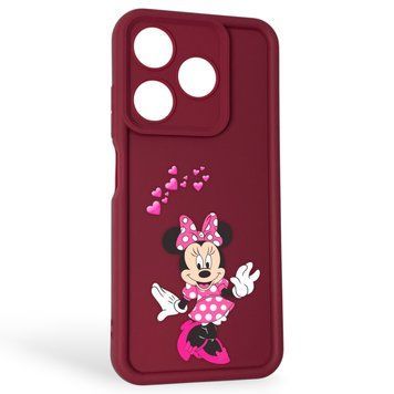 Чохол силіконовий Soft Touch з 3D принтом чарівна мінні маус для TECNO Spark 10 (KI5q) бордовий (Повний захист камери) 0050502 фото