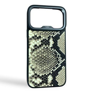 Чехол Kajsa Glamorous Leather Snake для iPhone 18 Pro Max черный (MagSafe, металлическое кольцо камеры, премиум) 0062160 фото