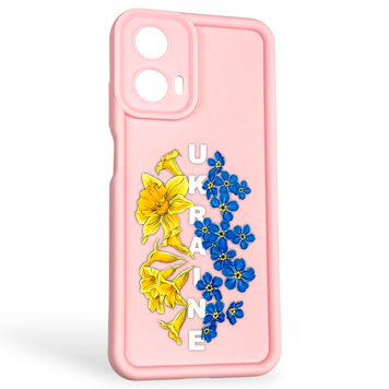 Чехол силиконовый Soft Touch с 3D принтом для Motorola E14 розовый (Полная защита камеры) 0041745 фото