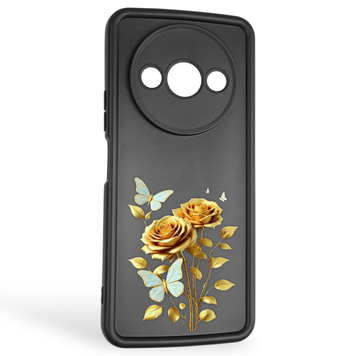 Чехол силиконовый Soft Touch с 3D принтом женским для Xiaomi Redmi A3 черный (Полная защита камеры) 0043008 фото
