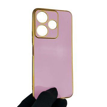 Чехол для Xiaomi POCO M6 4G с защитой камеры с золотой окантовкой на поко м6 черничный gs1 0020318 фото
