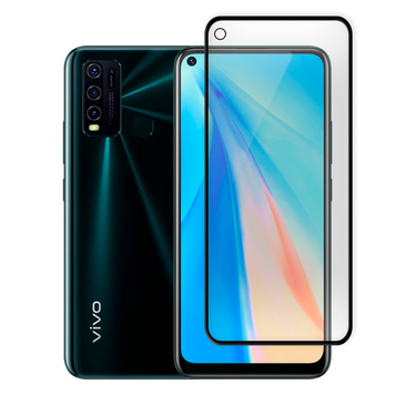 Защитное стекло для телефона Vivo Y30 противоударное полноэкранное на виво у30 черное 0038380 фото