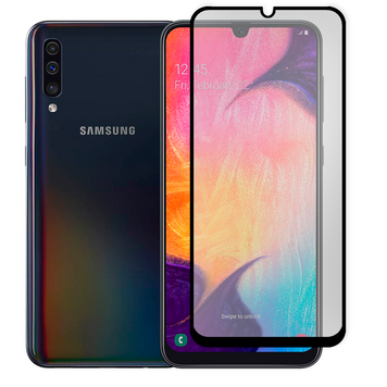 Защитное стекло МАТОВОЕ для телефона Samsung Galaxy A50 (SM-A505F) противоударное на самсунг а50 черное 0039214 фото