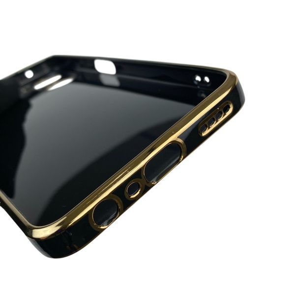Чехол для Realme 10 4G с кольцом MagSafe с золотой окантовкой на реалми 10 черный gs1 0022239 фото