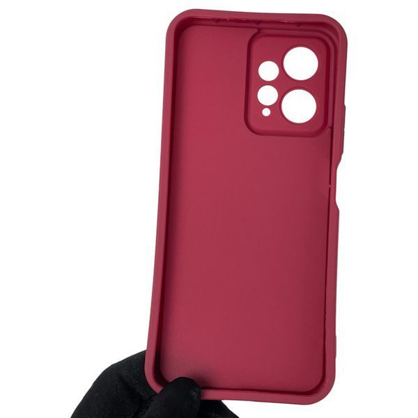 Чохол силіконовий Soft Touch з 3D принтом милий ведмедик для Xiaomi Redmi Note 12 4G бордовий (Повний захист камери) 0044861 фото