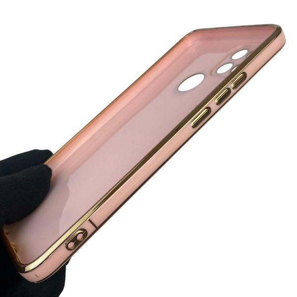 Чехол для OPPO A15 с защитой камеры с золотой окантовкой на оппо а15 пудровый gs1 0019546 фото