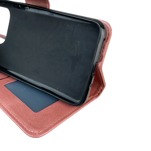 Чохол-книжка для телефона Xiaomi Poco C55 шкіряна з магнитною застібкою на сяомі поко с55 рожева 0025574 фото