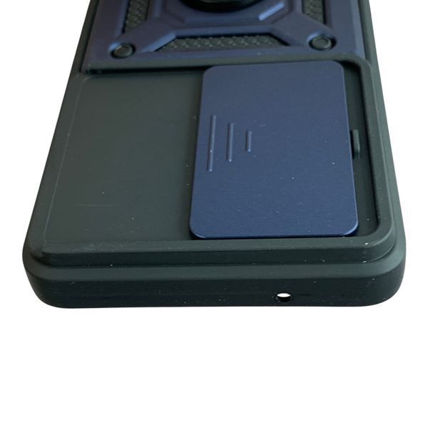 Чехол со шторкой камеры для Motorola G86 Power 5G синий (противоударный, кольцо в авто) 0059856 фото
