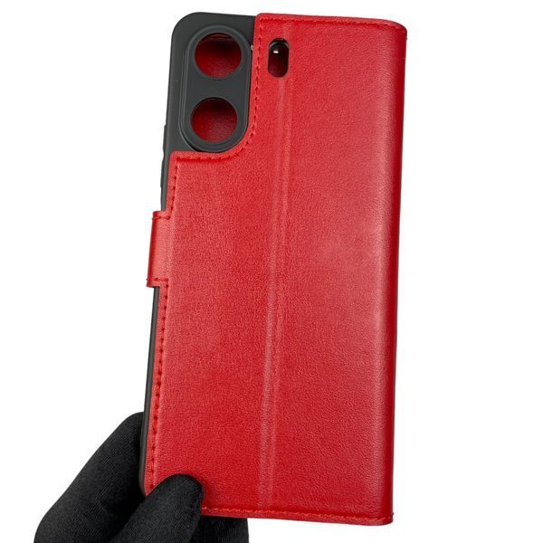 Чехол-книжка для Xiaomi Redmi 13C с застёжкой на магните на сяоми редми 13с красная 0002305 фото