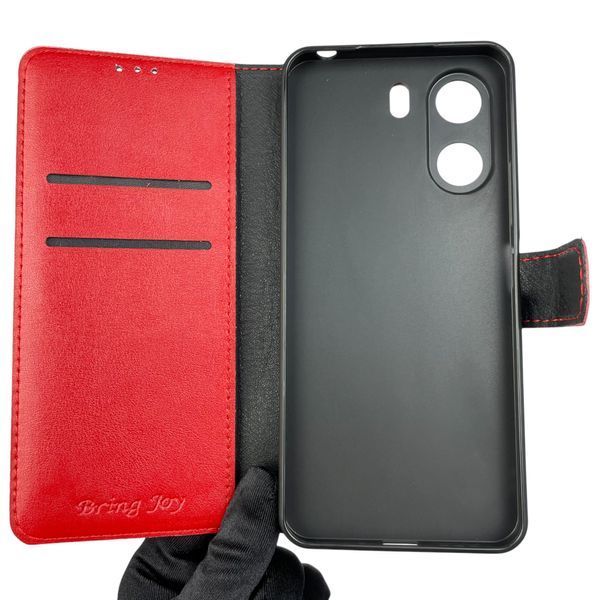 Чехол-книжка для Xiaomi Redmi 13C с застёжкой на магните на сяоми редми 13с красная 0002305 фото