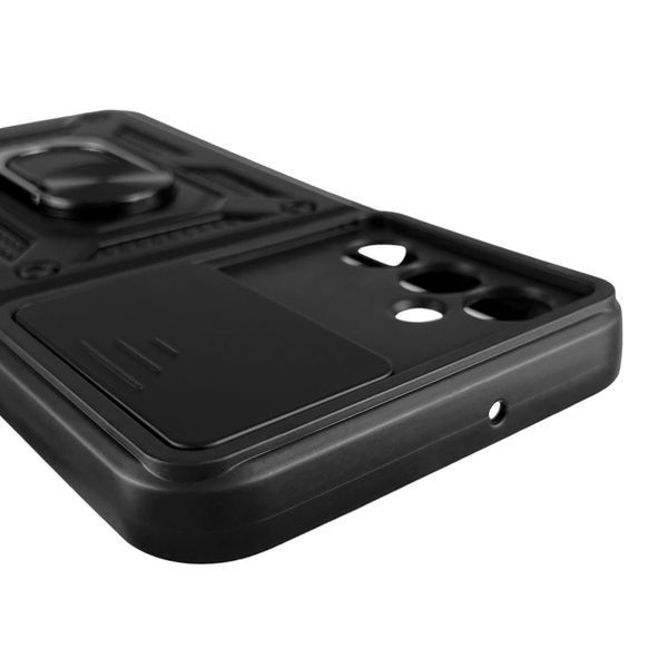 Чохол Samsung Galaxy M34 5G (SM-M346) броньований з кільцем зі шторкою на самсунг м34 чорний 0007933 фото