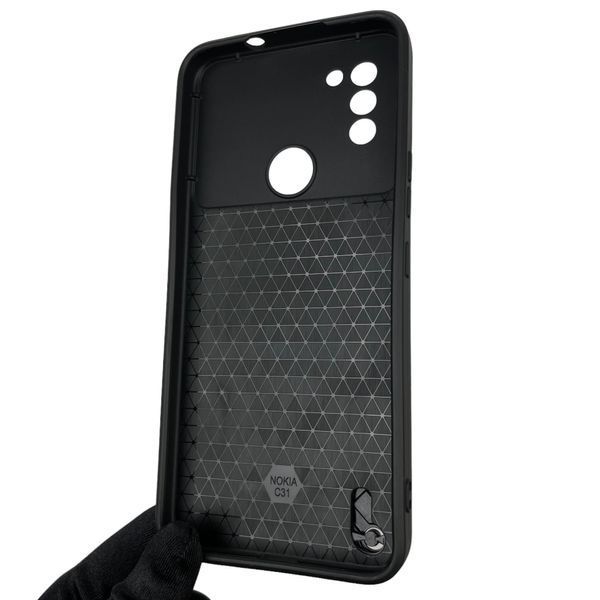 Чехол для Nokia C31 бронированный с кольцом со шторкой на камеру на нокиа с31 чёрный 0001775 фото