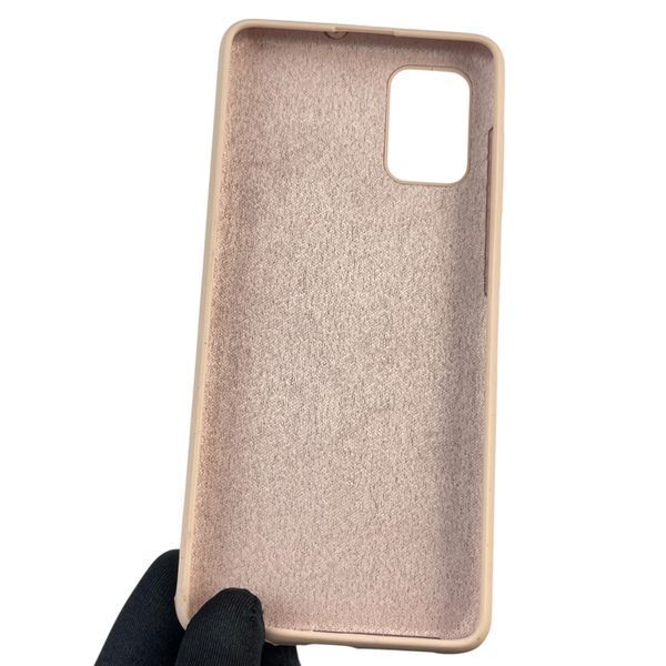 Чохол для Samsung Galaxy A71 (SM-A715F) силіконовий з мікрофіброю нековзний на самсунг а71 пудровий 0032109 фото