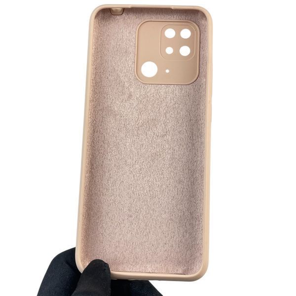 Чехол для Xiaomi Redmi 10C силиконовый с микрофиброй нескользящий на сяоми редми 10с пудровый 0032559 фото