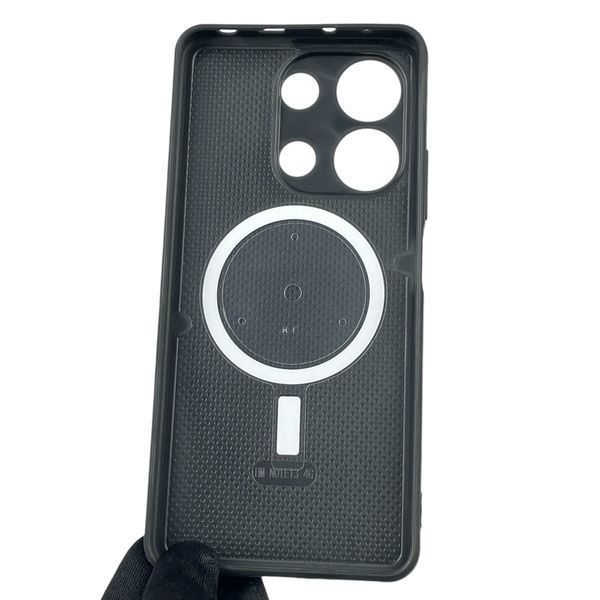 Чохол для Xiaomi Redmi Note 13 4G з 3д ефектом з магнітом магсейф блискучий на сяомі редмі нот 13 4г чорний 0012032 фото