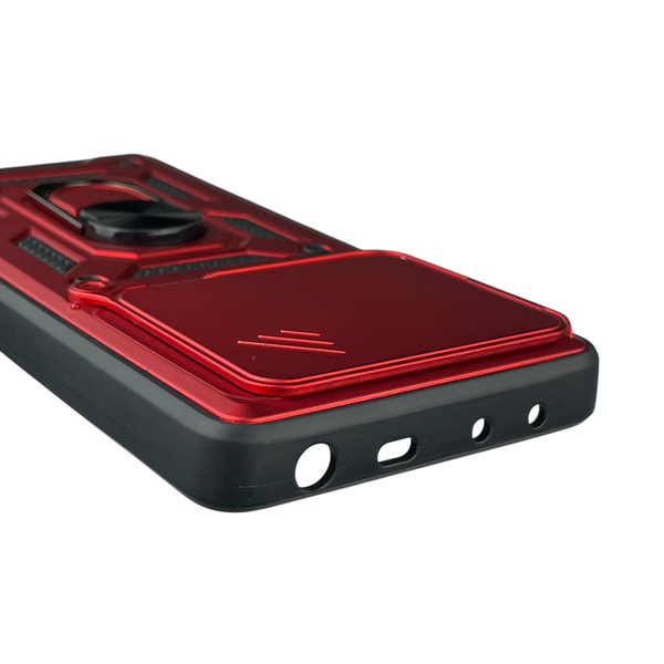Чохол для Xiaomi Redmi Note 14 5G броньований з кільцем-тримачем підставкою зі шторкою на сяомі редмі нот 14 5г червоний rg1 0015990 фото