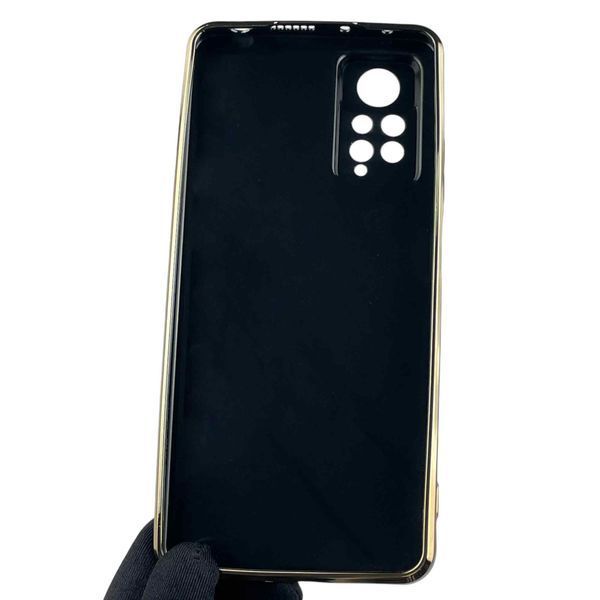 Чехол для Xiaomi Redmi Note 11 Pro 4G с золотой окантовкой на сяоми редми нот 11 про 4г чёрный 0012238 фото