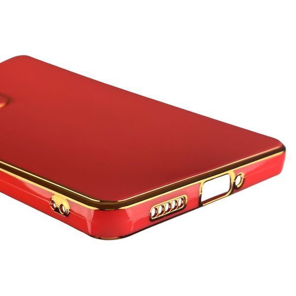 Чехол для Xiaomi Redmi Note 12 Pro 5G с золотой окантовкой защитой камеры на сяоми редми нот 12 про 5г красный 0000048 фото