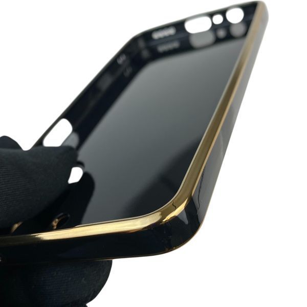 Чехол для Realme 10 4G с кольцом MagSafe с золотой окантовкой на реалми 10 черный gs1 0022239 фото
